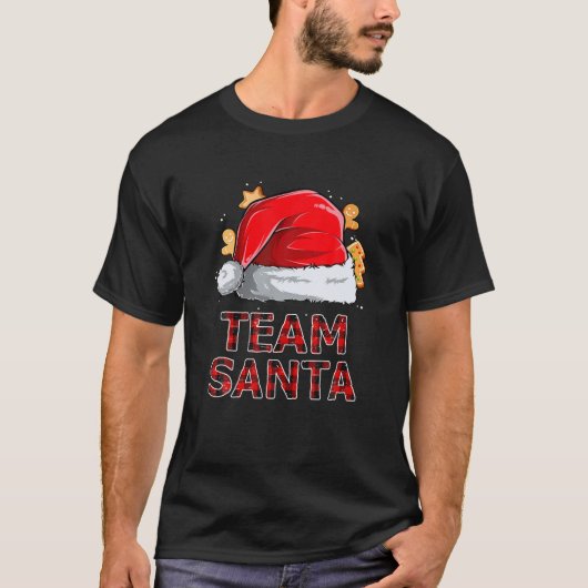 Team Santa Weihnachts Familie Matching Pajamas T-Shirt (Vorderseite)
