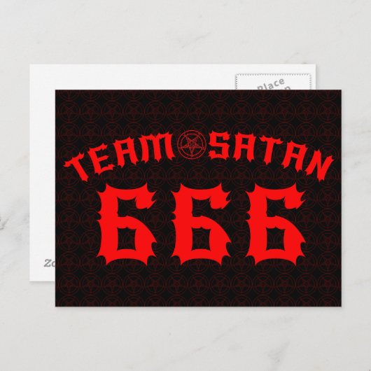 Team Satan 666 Postkarte (Vorne/Hinten)