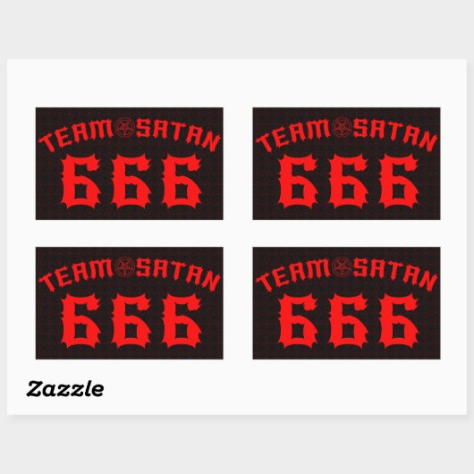 Team Satan 666 Rechteckiger Aufkleber (Blatt)