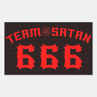 Team Satan 666 Rechteckiger Aufkleber