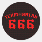 Team Satan 666 Runder Aufkleber (Vorderseite)