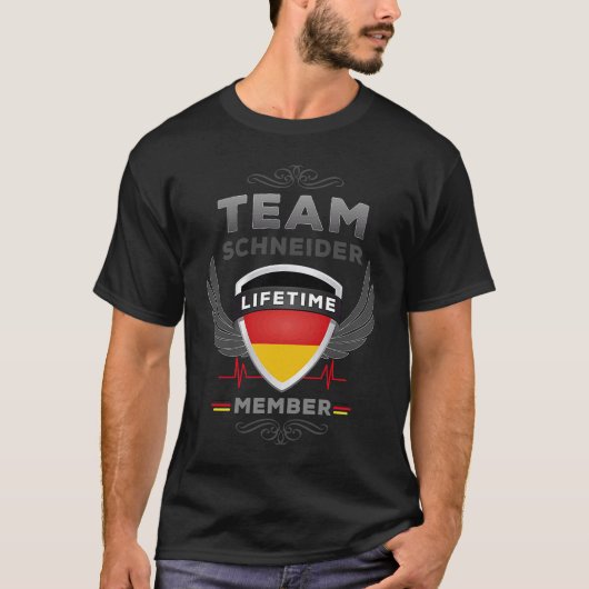 Team Schneider Lebenslanges Mitglied oder deutsche T-Shirt (Vorderseite)