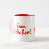 Team Schubert Zweifarbige Tasse (Vorderseite Links)