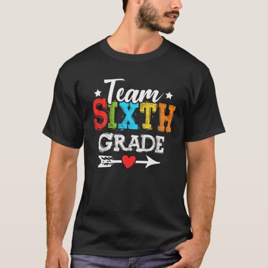 Team Sechste Klasse Funny 6. Zurück zur Schule Leh T-Shirt (Vorderseite)