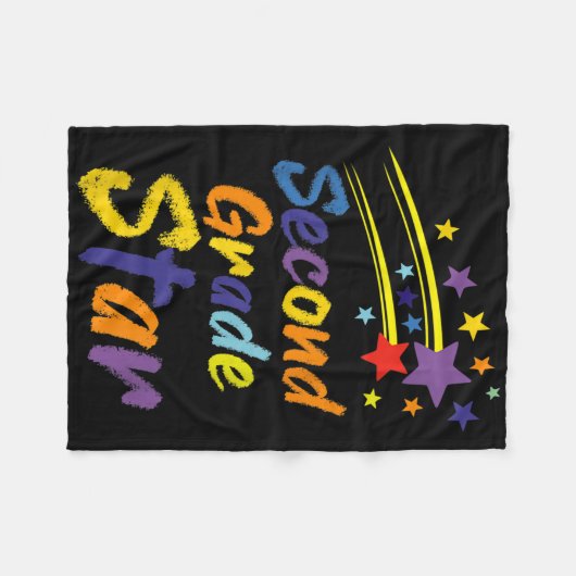 Team Second 2nd Grade Back To School Student Teach Fleecedecke (Vorderseite (Horizontal))