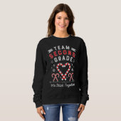 Team Second Grade Weihnachts Candy Cane Herz Xmas Sweatshirt (Vorne ganz)