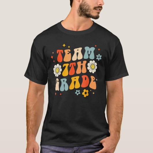 Team Seventh Grade Groovy Wavy , 7th Grade Back To T-Shirt (Vorderseite)