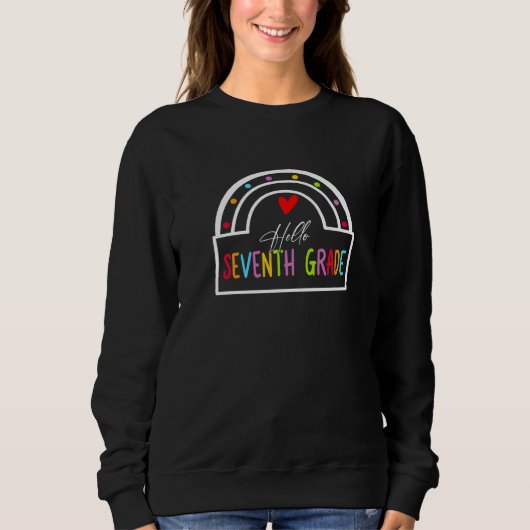 Team Seventh Grade Squad Back To School Rainbow Ki Sweatshirt (Vorderseite)
