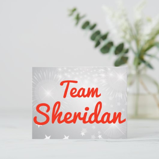 Team Sheridan Postkarte (Stehend Vorderseite)