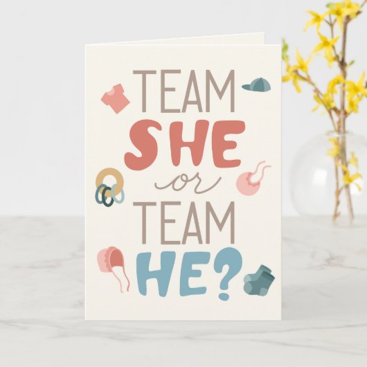 Team Sie oder Team Er - Geschlecht Enthüllungs-Ein Karte (Gelbe Blume)