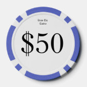 Team Six (Funny Casino Money) $50 Casino-Münze Pokerchips (Rückseite)