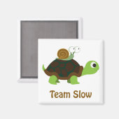 Team Slow Cute Cartoon Turtle and Snail Magnet (Vorderseite/Rückseite)