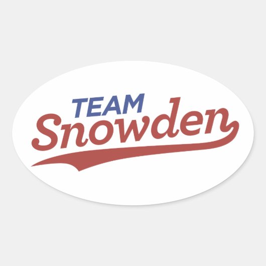 Team Snowden Script Ovaler Aufkleber (Vorderseite)