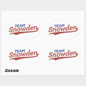 Team Snowden Script Ovaler Aufkleber (Blatt)
