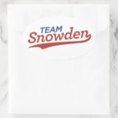 Team Snowden Script Ovaler Aufkleber (Tasche)