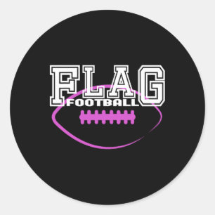 Team-Spieler der Flag Football Girls Runder Aufkleber