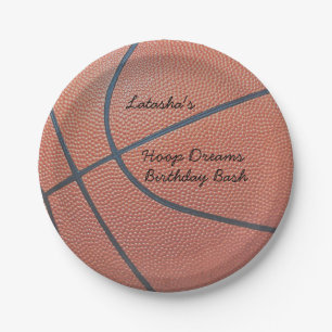 Team Spirit_Basketball Textur Look_Hoops Träume Pappteller