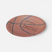 Team Spirit_Basketball Textur Look_Hoops Träume Pappteller (Schrägansicht)