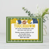 Team Spirit Football Einladung (Stehend Vorderseite)