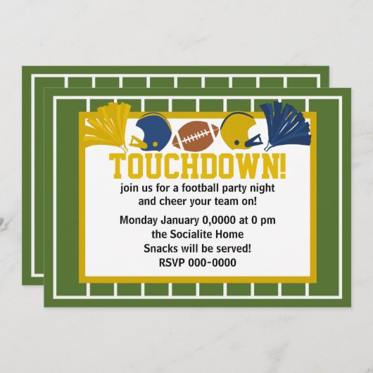 Team Spirit Football Einladung (Vorne/Hinten)