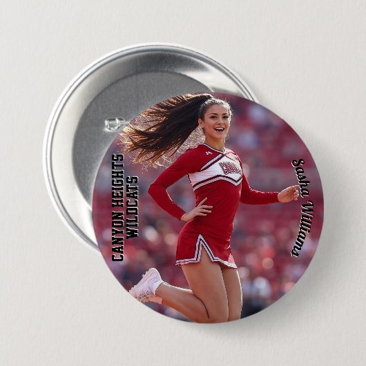 Team Spirit Foto Button Button - Dunkler Text (Vorne & Hinten)