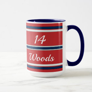 Team Spirit Red and Blue Sports Stripes Water Bott Tasse