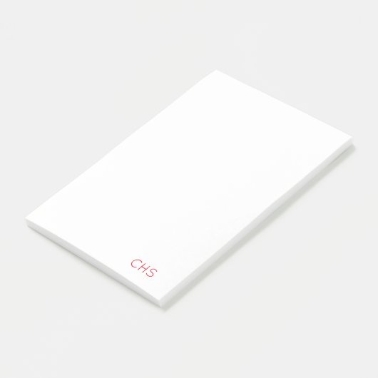 Team Spirit School Initials Monogram Notes Post-it Klebezettel (angewinkelt)