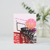 Team Sport Ball Basketball Netz Trainer Spiel Postkarte (Stehend Vorderseite)