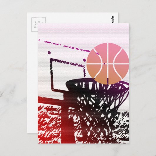 Team Sport Ball Basketball Netz Trainer Spiel Postkarte (Vorne/Hinten)