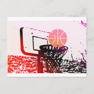 Team Sport Ball Basketball Netz Trainer Spiel Postkarte