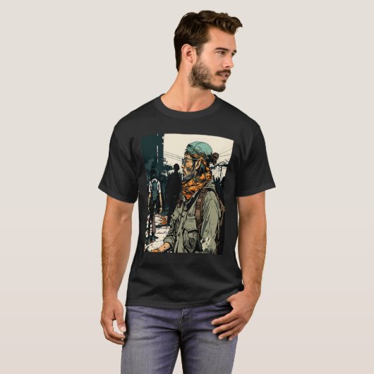 Team Sport Games Retro Airsoft Player T-Shirt (Vorne ganz)