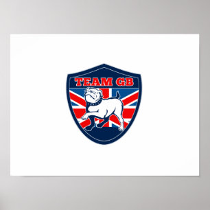 Team Sportteamschild englischer Bulldogge GBs Poster