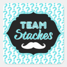 TeAM Staches Blue Gender Reveal Aufkleber