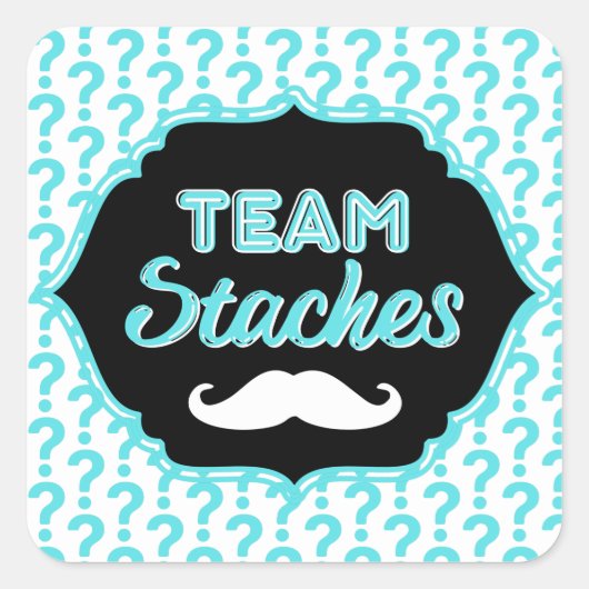 TeAM Staches Blue Gender Reveal Aufkleber (Vorderseite)