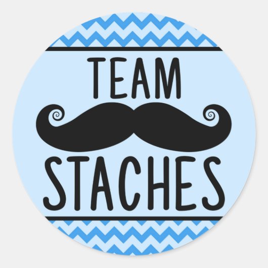 Team Staches Gender-Enthüllungen Runder Aufkleber (Vorderseite)