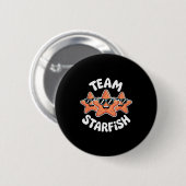 Team Starfish Cool Sungles Ocean Cartoon Crew Funn Button (Vorne & Hinten)