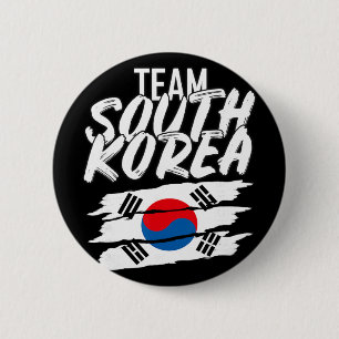 Team Südkorea Fußball Koreanisches Sport T-Shirt  Button