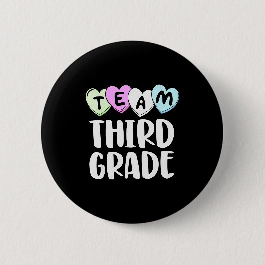 Team T-Shirt Dritte Klasse 3. Liebe Herzen Lehrer Button (Vorderseite)