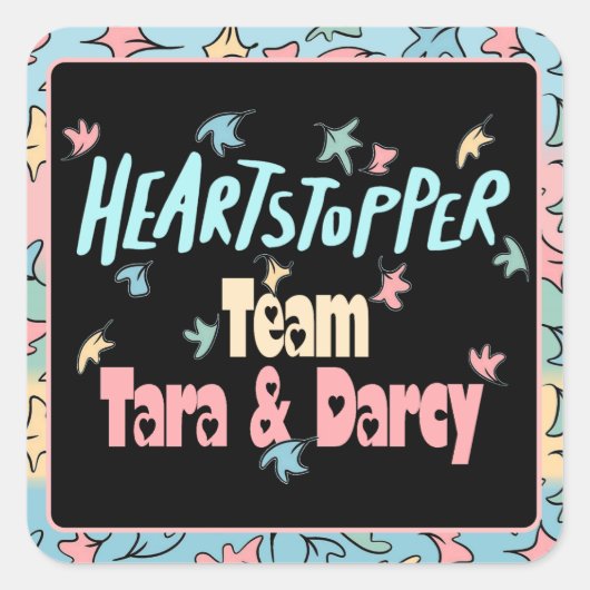 Team Tara und Darcy Quadratischer Aufkleber (Vorderseite)