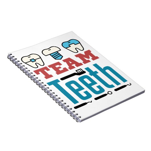 Team Teeth Dental Squad Mitarbeiter Zahnarzthygien Notizblock (Rechte Seite)