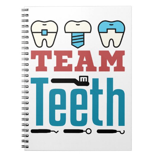 Team Teeth Dental Squad Mitarbeiter Zahnarzthygien Notizblock (Vorderseite)