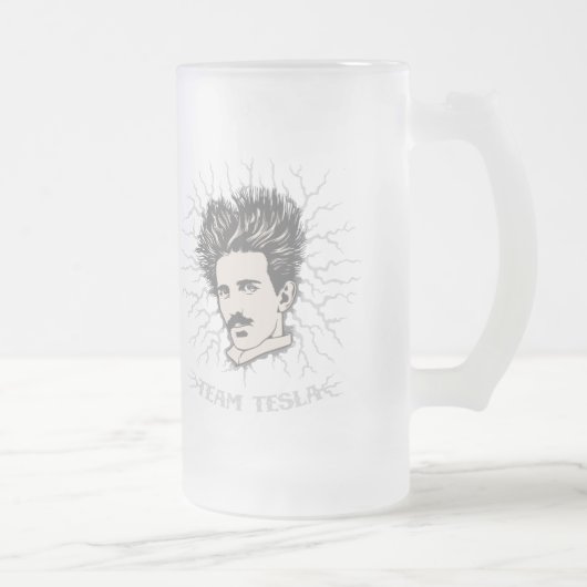 Team Tesla Static-Haar Mattglas Bierglas (Rechts)