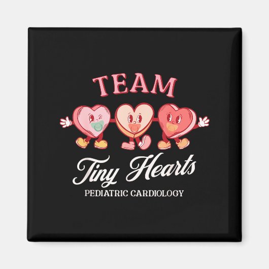 Team Tiny Heart Pediatric Cardiology Candy Heart V Magnet (Vorne)