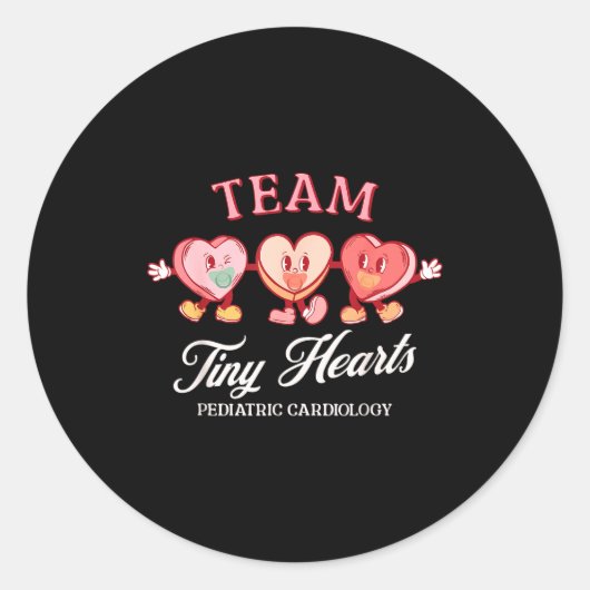 Team Tiny Heart Pediatric Cardiology Candy Heart V Runder Aufkleber (Vorderseite)