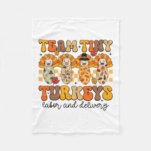 Team Tiny Turkeys Geburts- und Entbindungsstation Fleecedecke (Vorderseite)