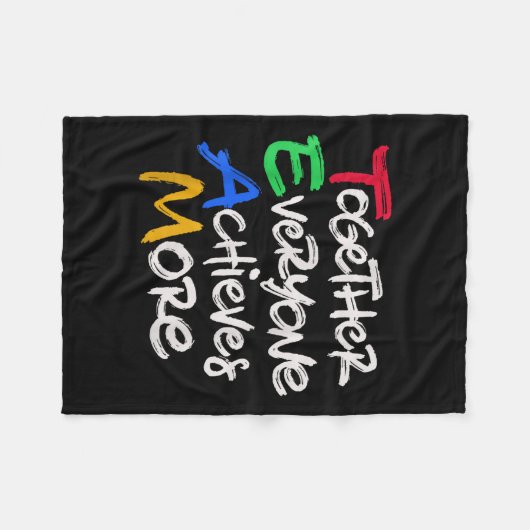 Team Together Everyone Achieves More Teamwork Moti Fleecedecke (Vorderseite (Horizontal))