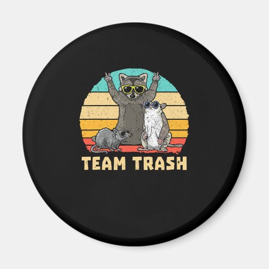 Team Trash Opossum Raccoon Rat, Gartenanlage für l Magnet (Vorne)