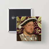 Team Tudor - Portrait von König Henry VIII Button (Vorne & Hinten)
