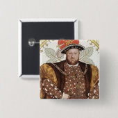 Team Tudor - Portrait von König Henry VIII Button (Vorne & Hinten)