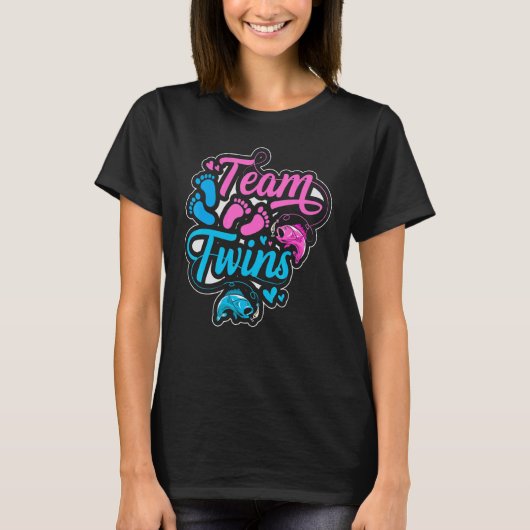 Team Twins for a Fishing   T-Shirt (Vorderseite)